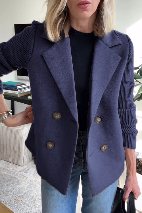 Lenora™ | Elegant Blazer med Strikkede Ærmer
