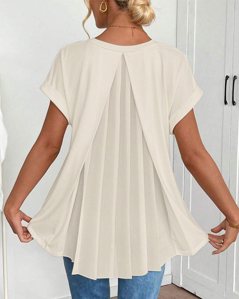 Kortærmet T-shirt med monokromt patchwork