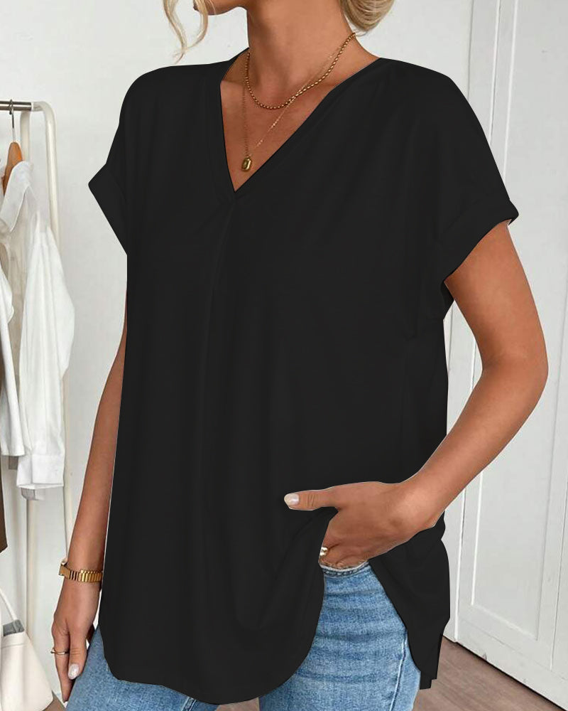 Kortærmet T-shirt med monokromt patchwork