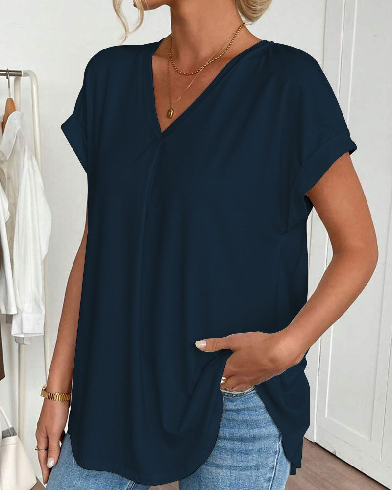 Kortærmet T-shirt med monokromt patchwork