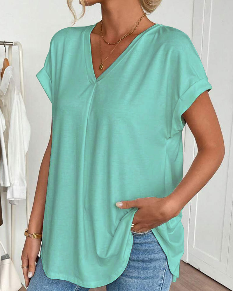 Kortærmet T-shirt med monokromt patchwork
