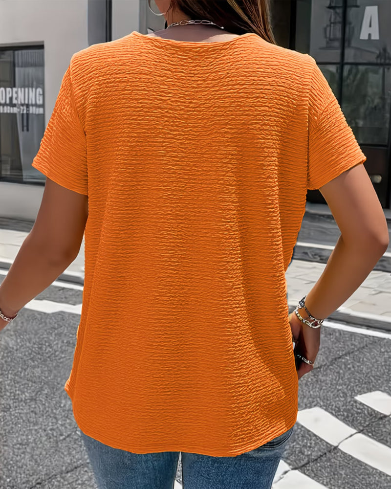 T-shirt med Peter Pan-krave med tre knapper