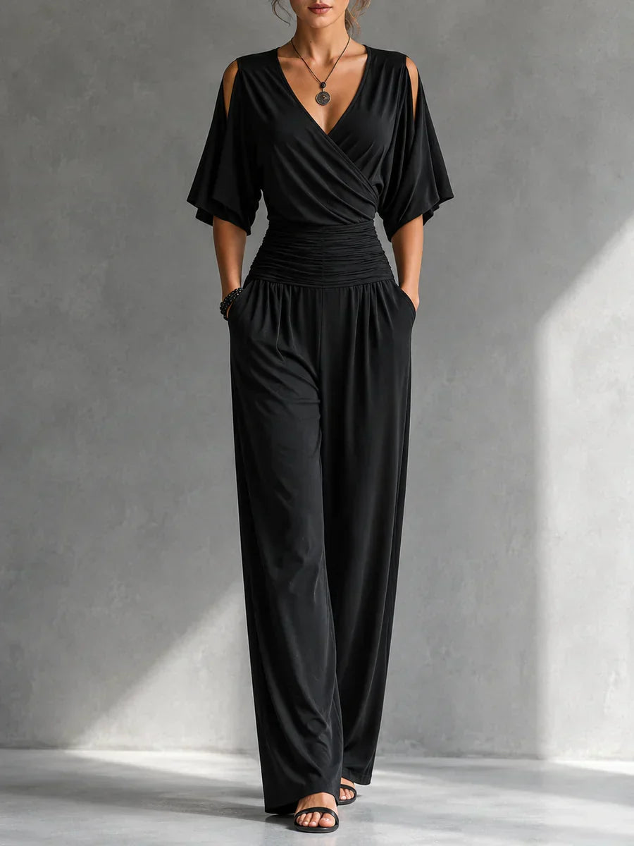 Gerika – Elegant jumpsuit med slå-om-front
