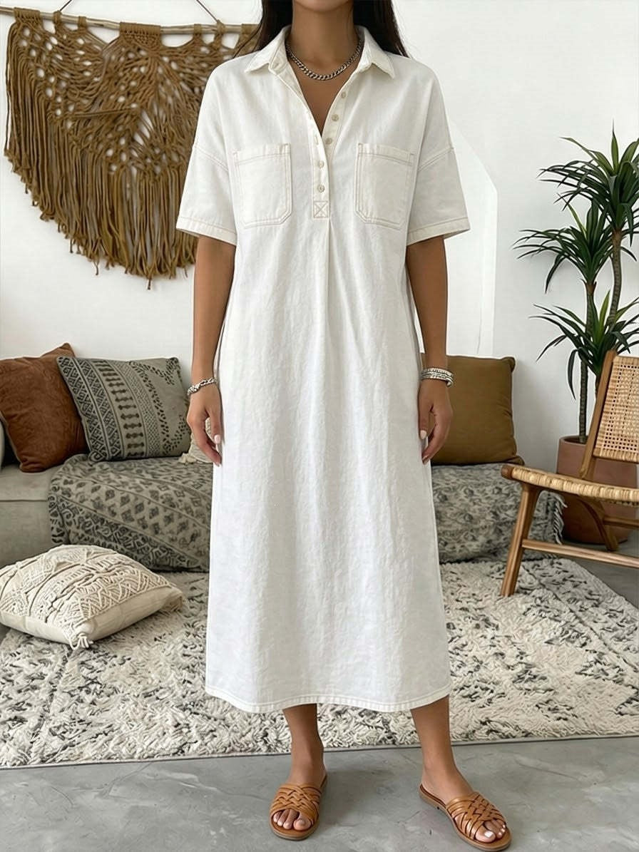 Maja – Afslappet denim midikjole