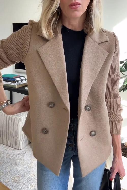 Lenora™ | Elegant Blazer med Strikkede Ærmer