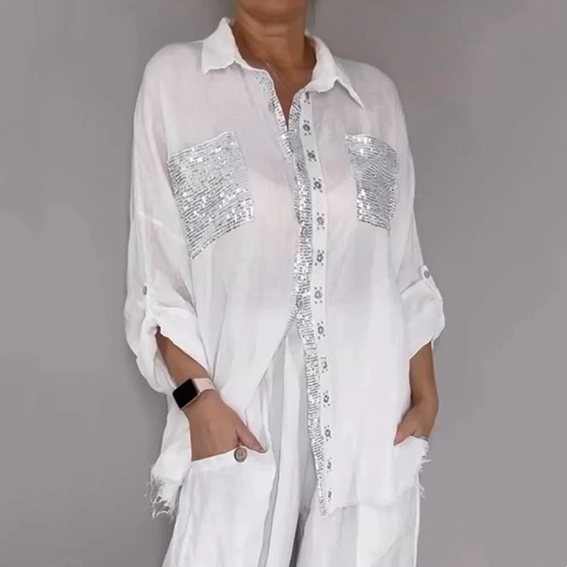 Lesia – Elegant sæt med bluse og bukser