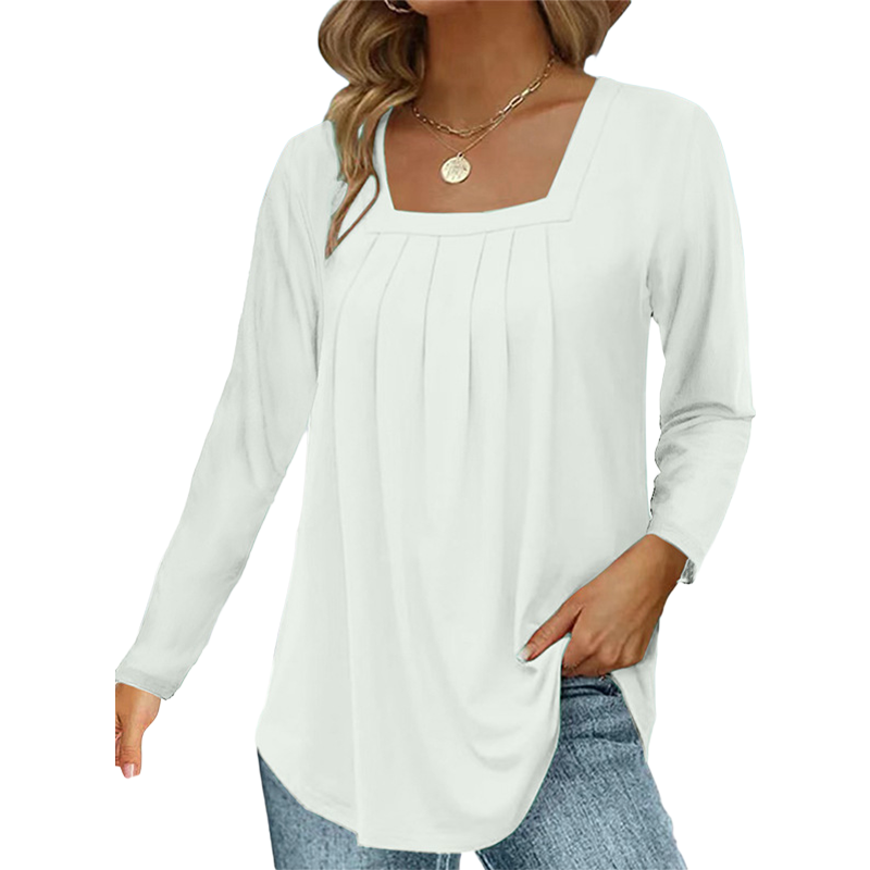 Clara – Elegant bluse med firkantet hals