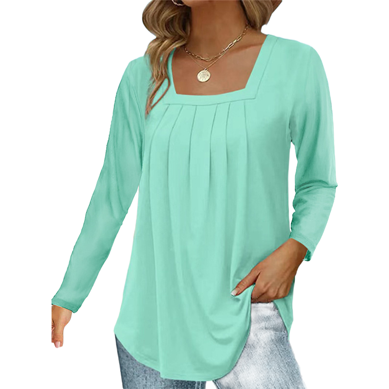 Clara – Elegant bluse med firkantet hals