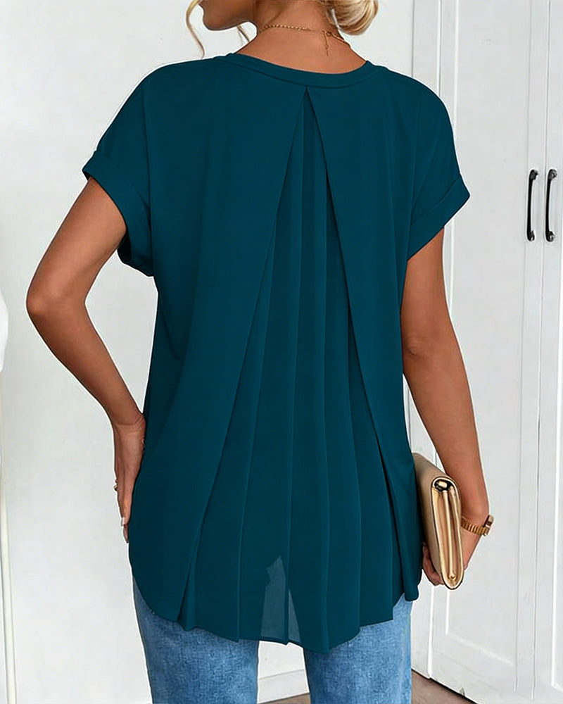 Kortærmet T-shirt med monokromt patchwork