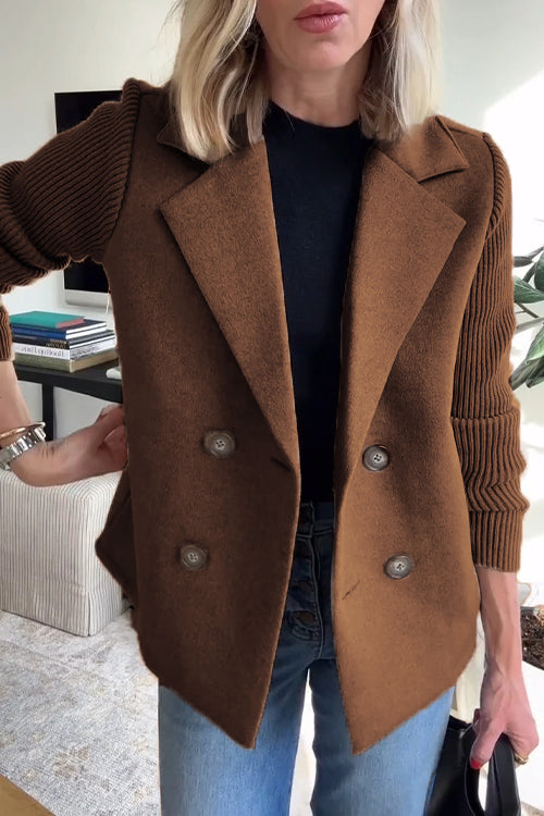 Lenora™ | Elegant Blazer med Strikkede Ærmer
