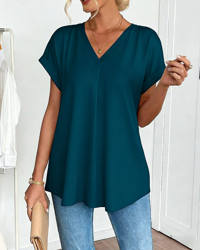 Kortærmet T-shirt med monokromt patchwork