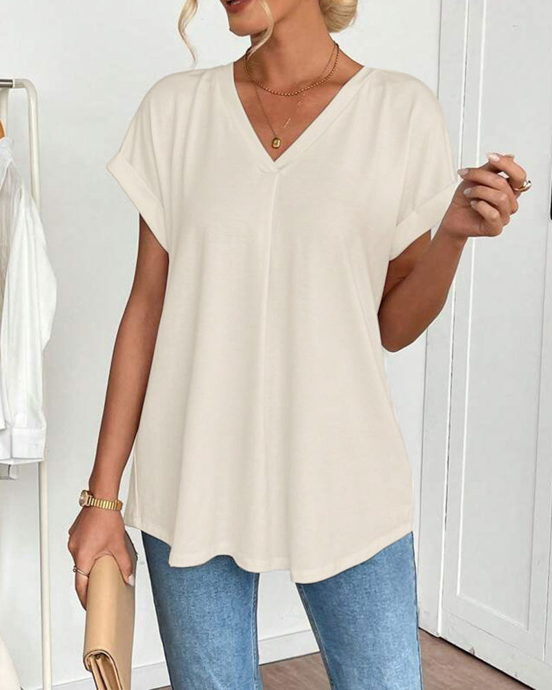 Kortærmet T-shirt med monokromt patchwork