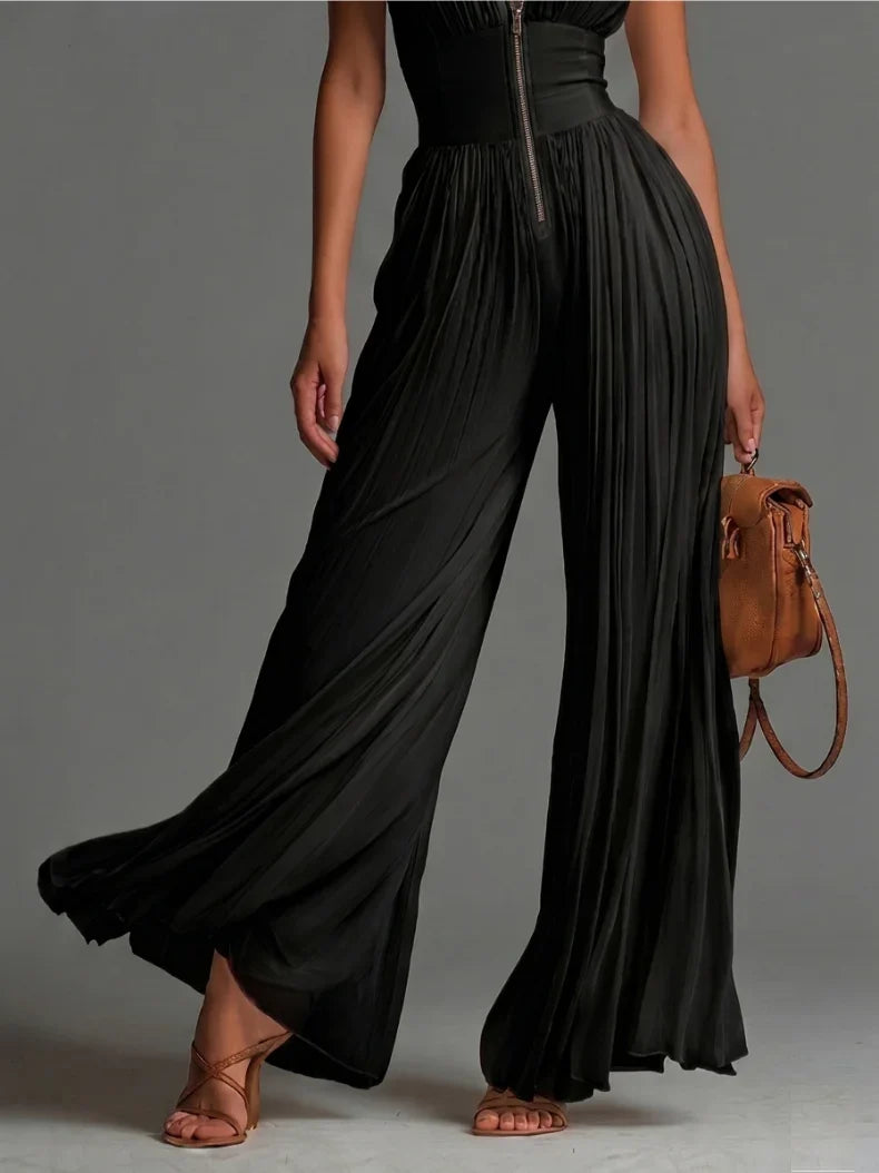 Rosalia – Blomstret jumpsuit med vidde ben
