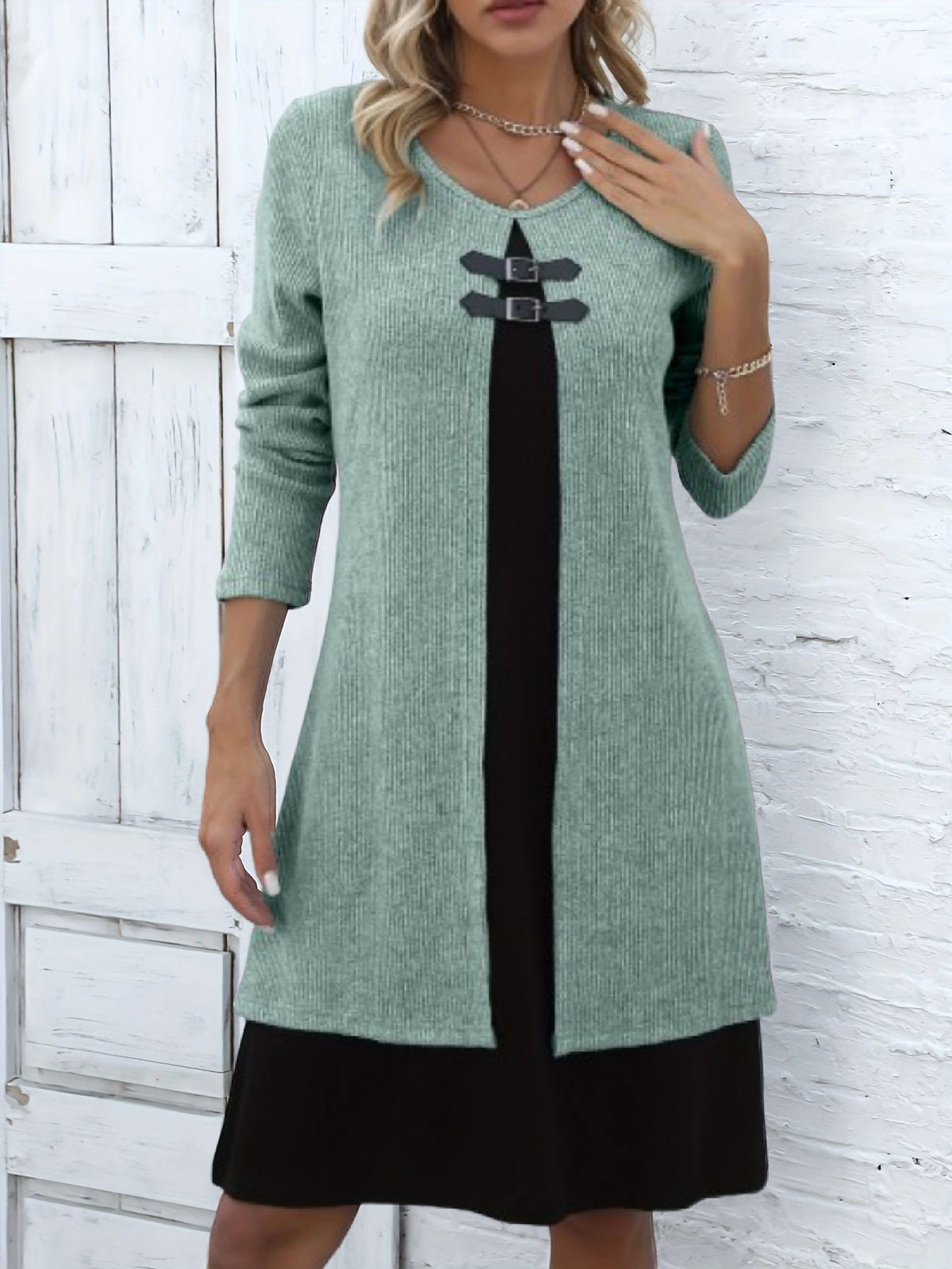 Amelia – A-linje kjole med lagdelt look