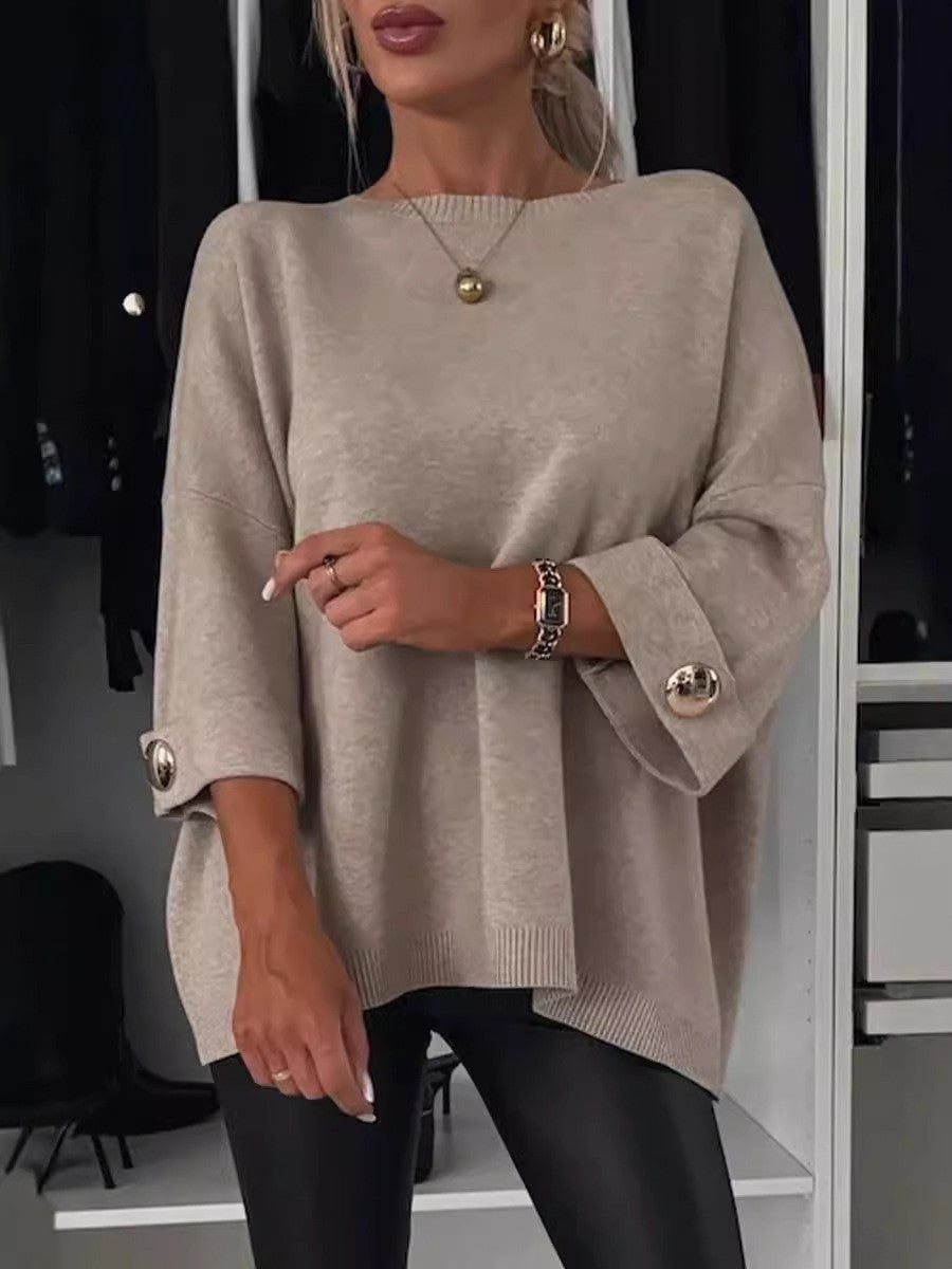Lucía™ | Blød Sweater med Knapdetaljer