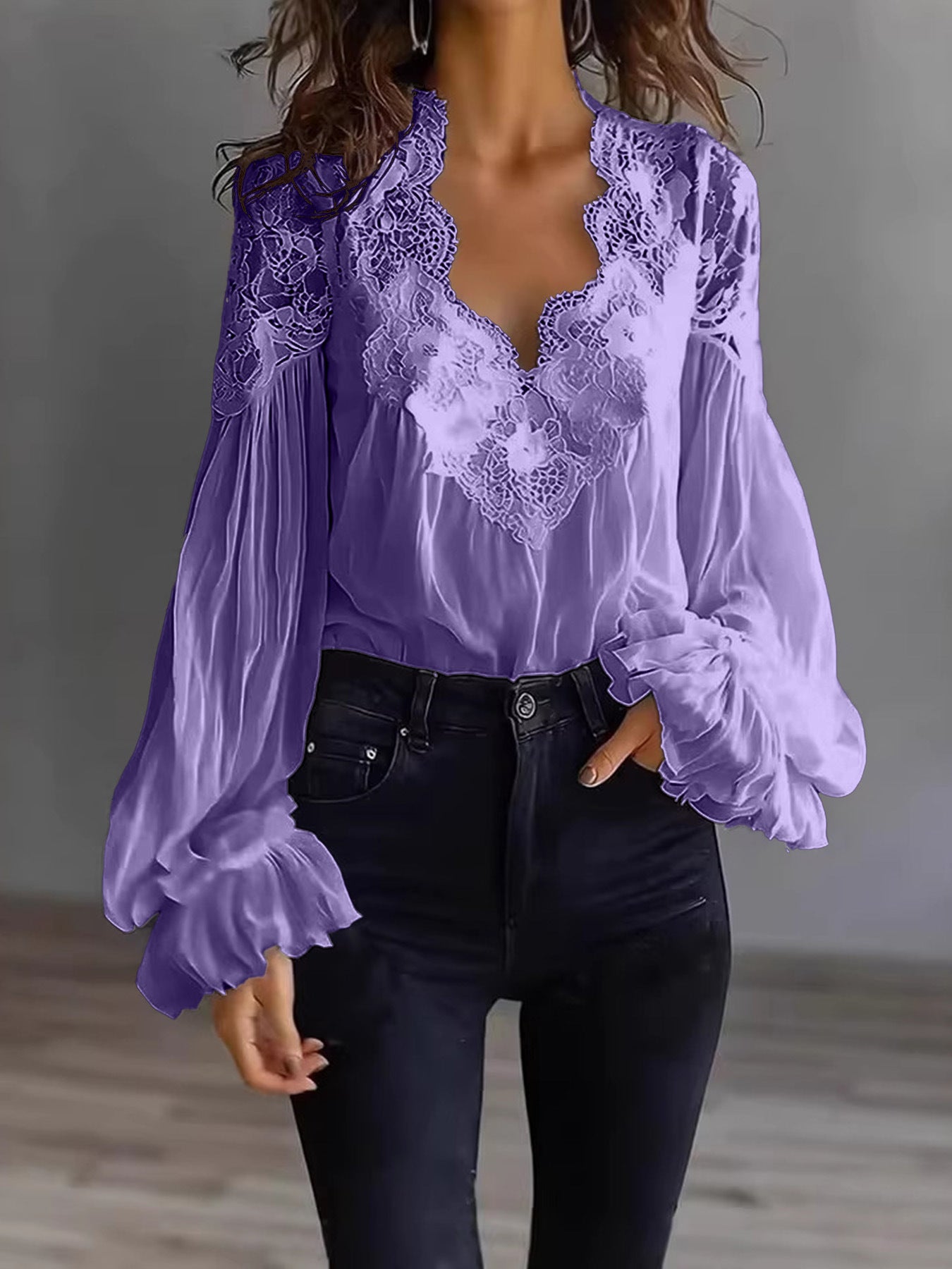 Joelle | Elegant blondebluse med puffærmer