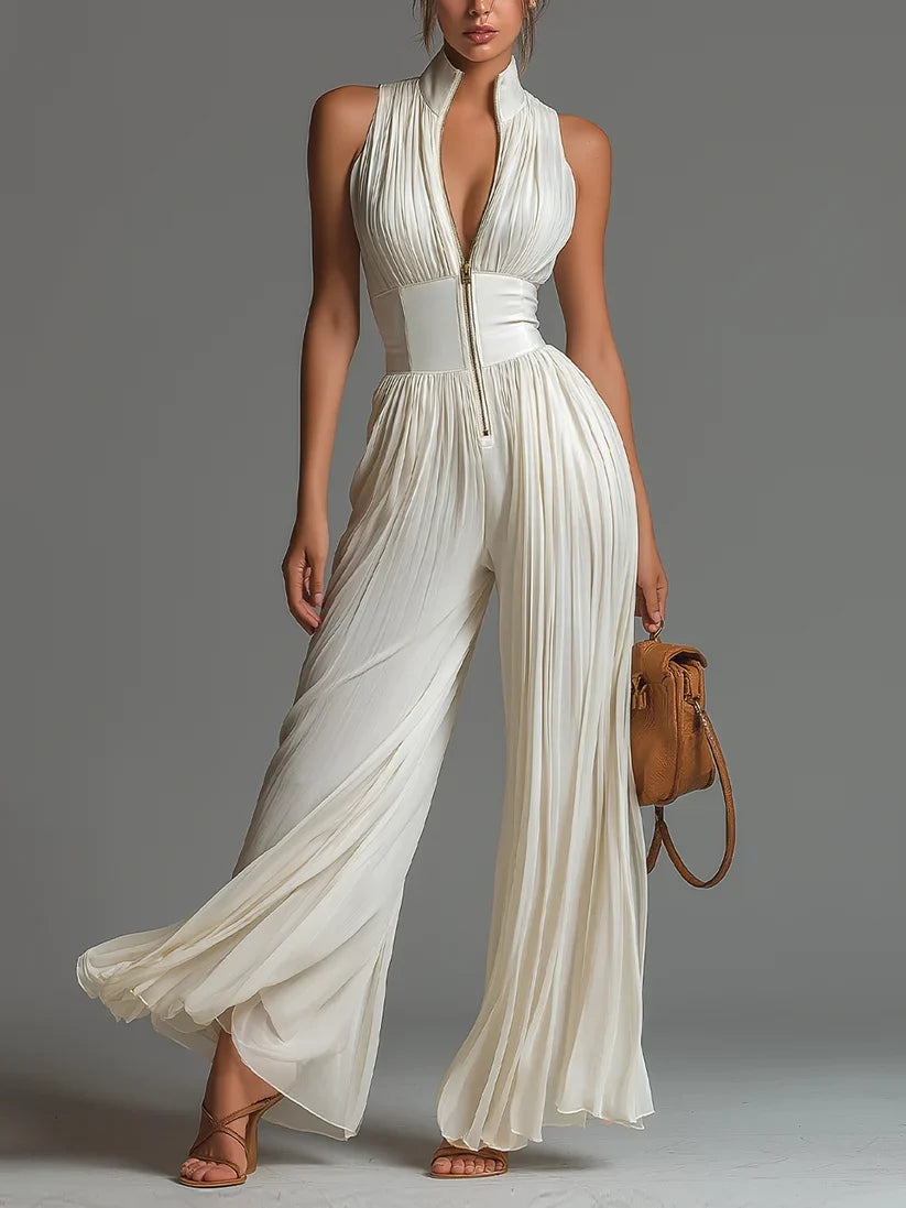 Rosalia – Blomstret jumpsuit med vidde ben