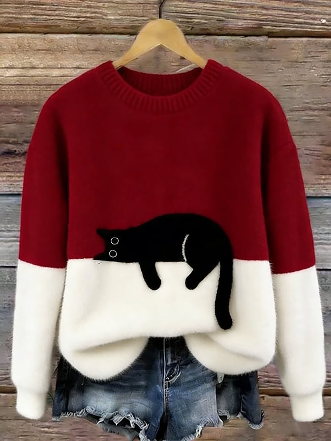 Luna | Sweatshirt til kvinder med katteprint