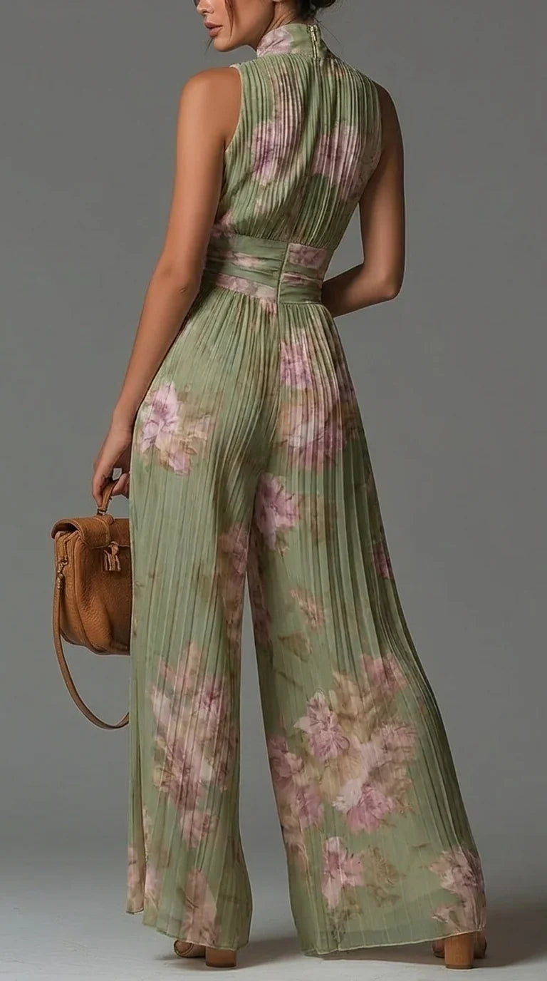 Rosalia – Blomstret jumpsuit med vidde ben