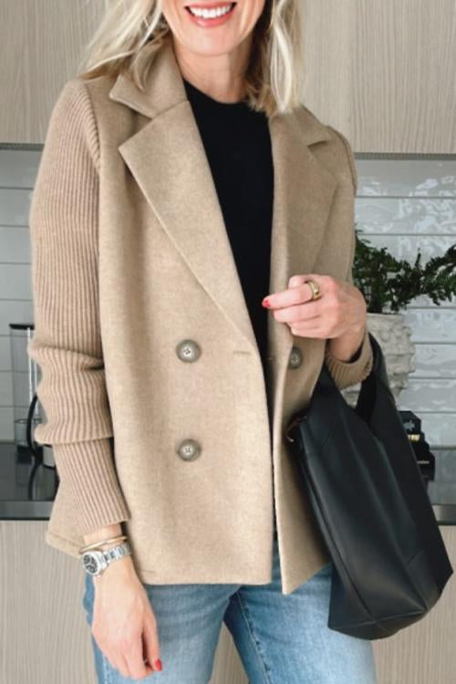 Lenora™ | Elegant Blazer med Strikkede Ærmer