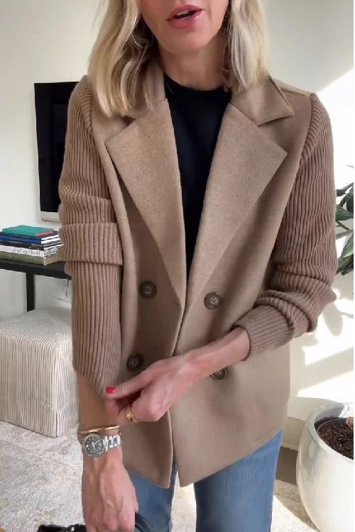 Lenora™ | Elegant Blazer med Strikkede Ærmer
