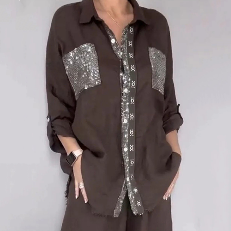 Lesia – Elegant sæt med bluse og bukser