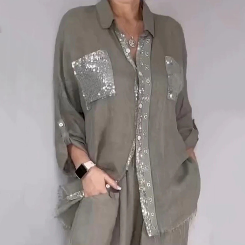 Lesia – Elegant sæt med bluse og bukser