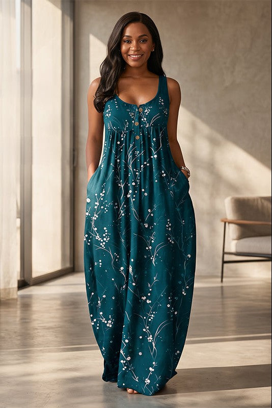 🌺Lässiges, ärmelloses Maxikleid für Damen